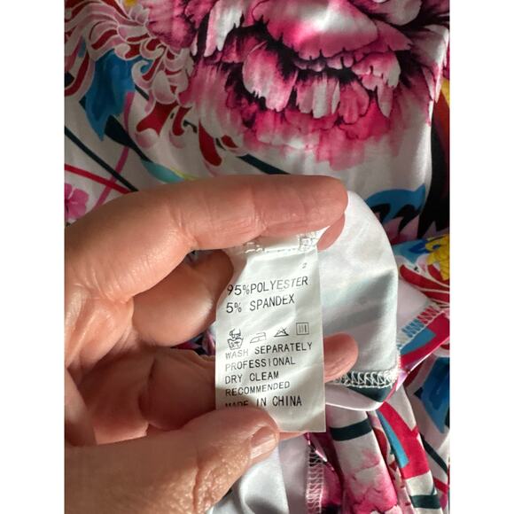 White Floral Maxi Dress plus size party dress 2XL - Picture 8 of 9